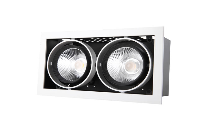 華輝照明G11系列18W雙頭COB格柵射燈 華輝G11系列9W單頭COB格柵射燈