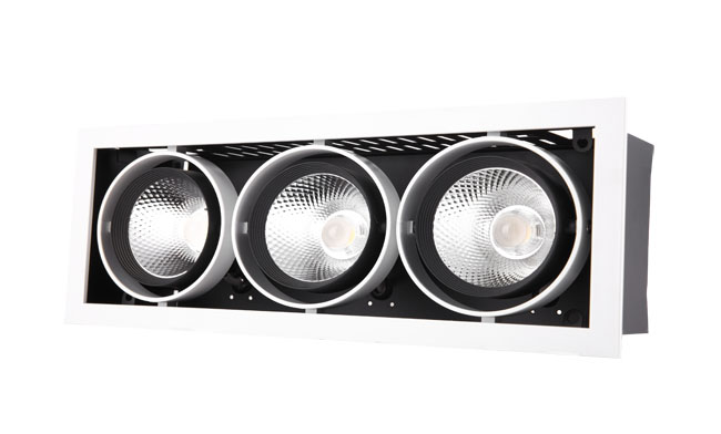 華輝照明G11系列27W三頭COB格柵射燈 華輝照明G11系列27W三頭COB格柵射燈