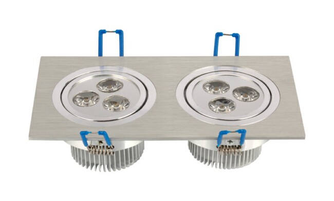 LED 6W 開孔158x74mm射燈 單顆透鏡LED 雙頭格柵射燈 LED 6W 開孔158x74mm射燈 單顆透鏡LED 雙頭格柵射燈