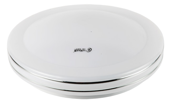 LED 15W 高邊雙線銀吸頂燈 尺寸Φ300x95mm 3000K/6400K